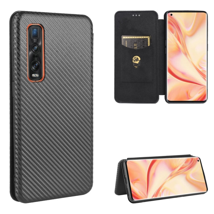 Struttura in fibra di carbonio Flip orizzontale magnetico Custodia in pelle TPU + PC + PU con slot per schede, For OPPO Find X2 Pro, For OPPO Find X2, For OPPO Realme C11, For OPPO Realme C15