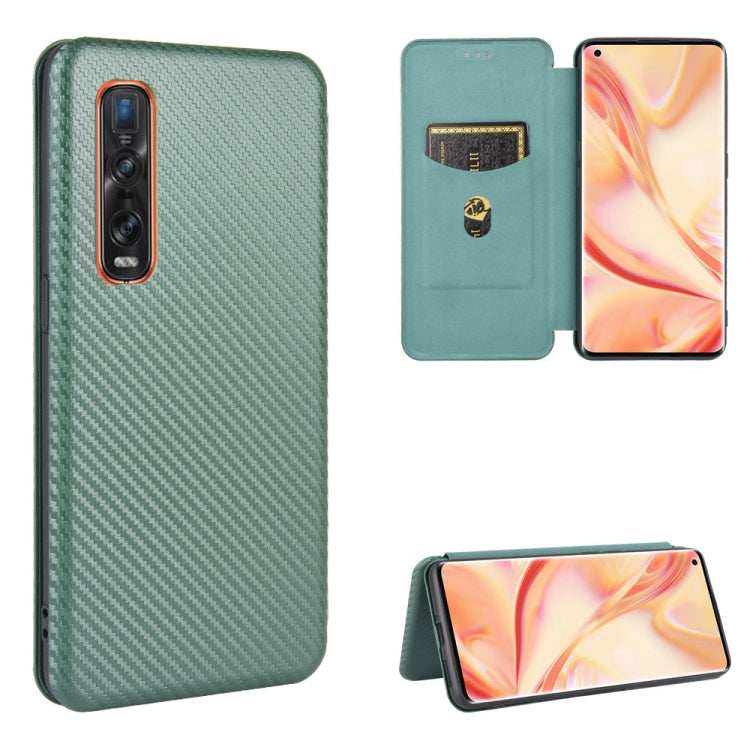 Struttura in fibra di carbonio Flip orizzontale magnetico Custodia in pelle TPU + PC + PU con slot per schede, For OPPO Find X2 Pro, For OPPO Find X2, For OPPO Realme C11, For OPPO Realme C15