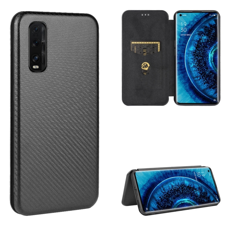 Struttura in fibra di carbonio Flip orizzontale magnetico Custodia in pelle TPU + PC + PU con slot per schede, For OPPO Find X2 Pro, For OPPO Find X2, For OPPO Realme C11, For OPPO Realme C15