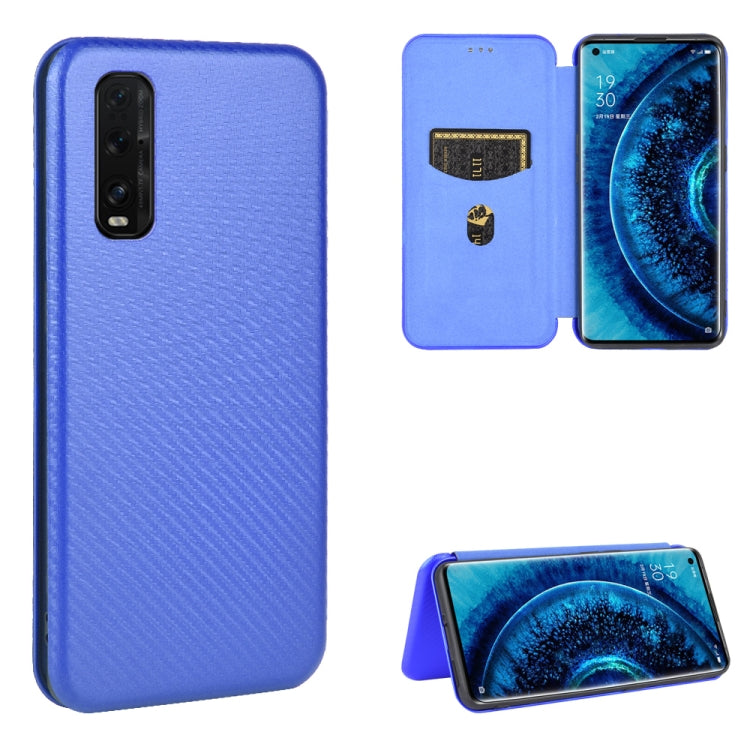 Struttura in fibra di carbonio Flip orizzontale magnetico Custodia in pelle TPU + PC + PU con slot per schede, For OPPO Find X2 Pro, For OPPO Find X2, For OPPO Realme C11, For OPPO Realme C15