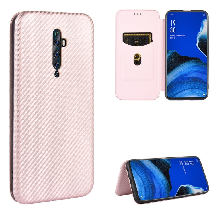 Struttura in fibra di carbonio Flip orizzontale magnetico Custodia in pelle TPU + PC + PU con slot per schede, For OPPO Reno2 Z / F, For OPPO Reno3 A(Japanese Version), For OPPO Reno4 Pro 5G, For OPPO Reno A