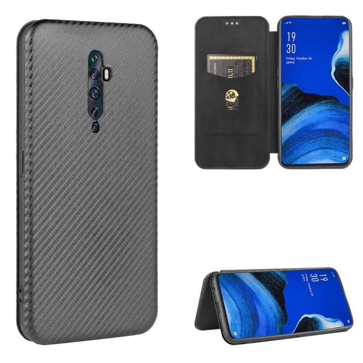 Struttura in fibra di carbonio Flip orizzontale magnetico Custodia in pelle TPU + PC + PU con slot per schede, For OPPO Reno2 Z / F, For OPPO Reno3 A(Japanese Version), For OPPO Reno4 Pro 5G, For OPPO Reno A