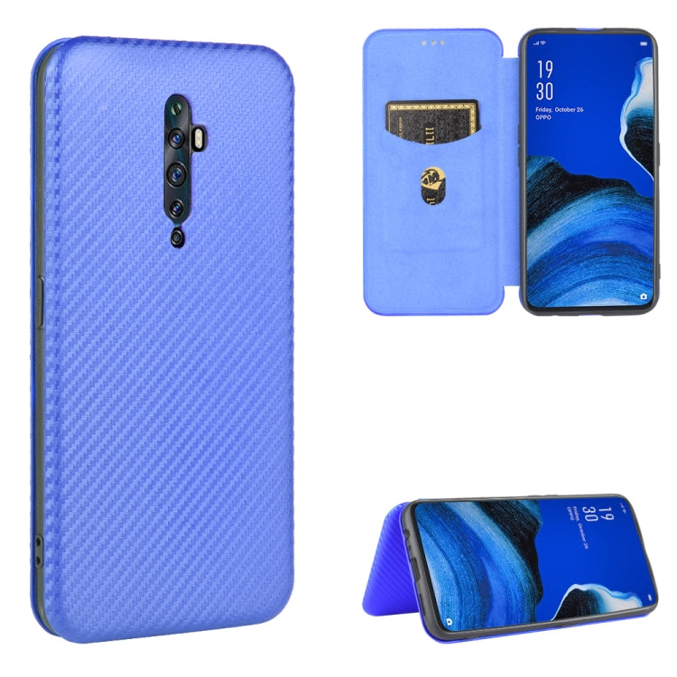 Struttura in fibra di carbonio Flip orizzontale magnetico Custodia in pelle TPU + PC + PU con slot per schede, For OPPO Reno2 Z / F, For OPPO Reno3 A(Japanese Version), For OPPO Reno4 Pro 5G, For OPPO Reno A