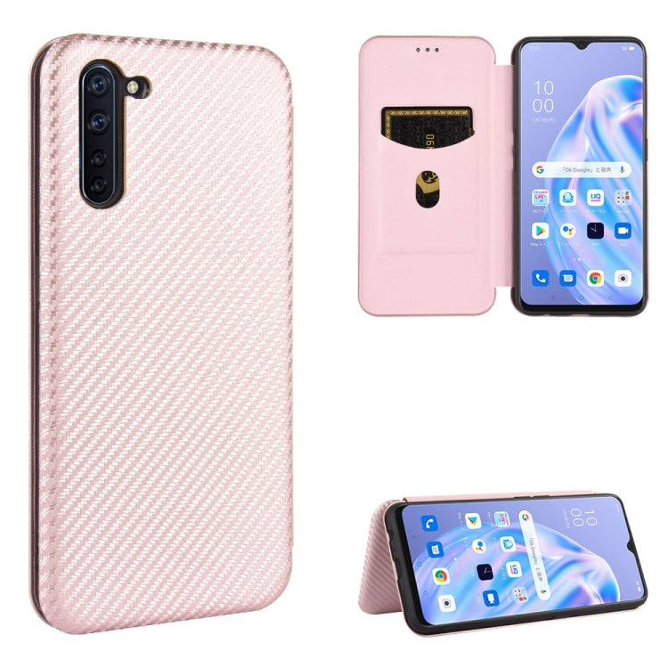 Struttura in fibra di carbonio Flip orizzontale magnetico Custodia in pelle TPU + PC + PU con slot per schede, For OPPO Reno2 Z / F, For OPPO Reno3 A(Japanese Version), For OPPO Reno4 Pro 5G, For OPPO Reno A