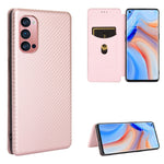 Struttura in fibra di carbonio Flip orizzontale magnetico Custodia in pelle TPU + PC + PU con slot per schede, For OPPO Reno2 Z / F, For OPPO Reno3 A(Japanese Version), For OPPO Reno4 Pro 5G, For OPPO Reno A