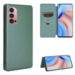 Struttura in fibra di carbonio Flip orizzontale magnetico Custodia in pelle TPU + PC + PU con slot per schede, For OPPO Reno2 Z / F, For OPPO Reno3 A(Japanese Version), For OPPO Reno4 Pro 5G, For OPPO Reno A