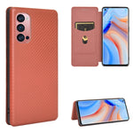 Struttura in fibra di carbonio Flip orizzontale magnetico Custodia in pelle TPU + PC + PU con slot per schede, For OPPO Reno2 Z / F, For OPPO Reno3 A(Japanese Version), For OPPO Reno4 Pro 5G, For OPPO Reno A