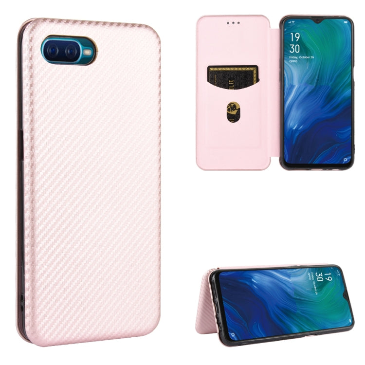 Struttura in fibra di carbonio Flip orizzontale magnetico Custodia in pelle TPU + PC + PU con slot per schede, For OPPO Reno2 Z / F, For OPPO Reno3 A(Japanese Version), For OPPO Reno4 Pro 5G, For OPPO Reno A