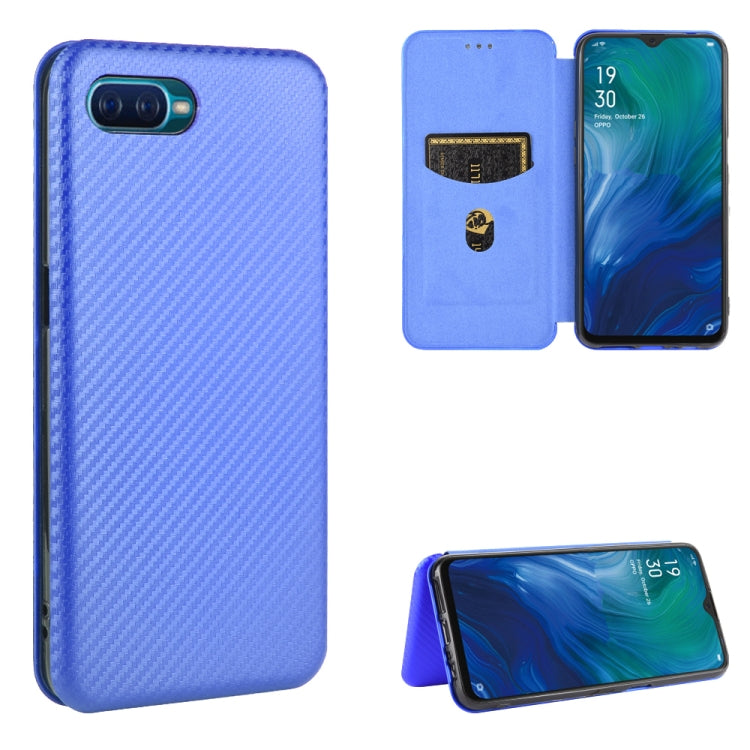 Struttura in fibra di carbonio Flip orizzontale magnetico Custodia in pelle TPU + PC + PU con slot per schede, For OPPO Reno2 Z / F, For OPPO Reno3 A(Japanese Version), For OPPO Reno4 Pro 5G, For OPPO Reno A