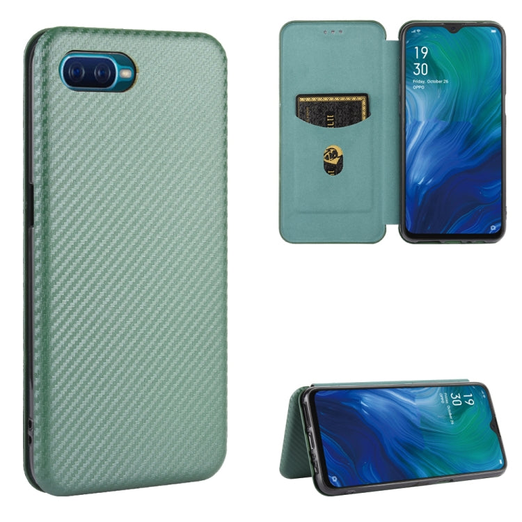 Struttura in fibra di carbonio Flip orizzontale magnetico Custodia in pelle TPU + PC + PU con slot per schede, For OPPO Reno2 Z / F, For OPPO Reno3 A(Japanese Version), For OPPO Reno4 Pro 5G, For OPPO Reno A