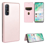 Struttura in fibra di carbonio Flip orizzontale magnetico Custodia in pelle TPU + PC + PU con slot per schede, For OPPO Reno3 5G / Find X2 Lite, For OPPO Reno3 5G (Japanese Version), For OPPO Reno3 Pro 5G / Find X2 Neo, For OPPO Reno4 4G