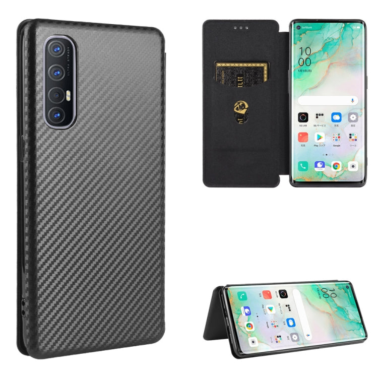 Struttura in fibra di carbonio Flip orizzontale magnetico Custodia in pelle TPU + PC + PU con slot per schede, For OPPO Reno3 5G / Find X2 Lite, For OPPO Reno3 5G (Japanese Version), For OPPO Reno3 Pro 5G / Find X2 Neo, For OPPO Reno4 4G