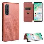 Struttura in fibra di carbonio Flip orizzontale magnetico Custodia in pelle TPU + PC + PU con slot per schede, For OPPO Reno3 5G / Find X2 Lite, For OPPO Reno3 5G (Japanese Version), For OPPO Reno3 Pro 5G / Find X2 Neo, For OPPO Reno4 4G