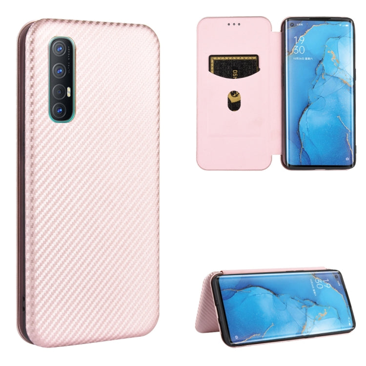 Struttura in fibra di carbonio Flip orizzontale magnetico Custodia in pelle TPU + PC + PU con slot per schede, For OPPO Reno3 5G / Find X2 Lite, For OPPO Reno3 5G (Japanese Version), For OPPO Reno3 Pro 5G / Find X2 Neo, For OPPO Reno4 4G