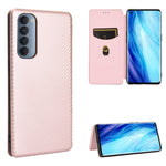 Struttura in fibra di carbonio Flip orizzontale magnetico Custodia in pelle TPU + PC + PU con slot per schede, For OPPO Reno4 5G, For OPPO Reno4 Pro 4G, For OPPO Rnoe Ace, For OPPO Realme 5 Pro / Realme Q