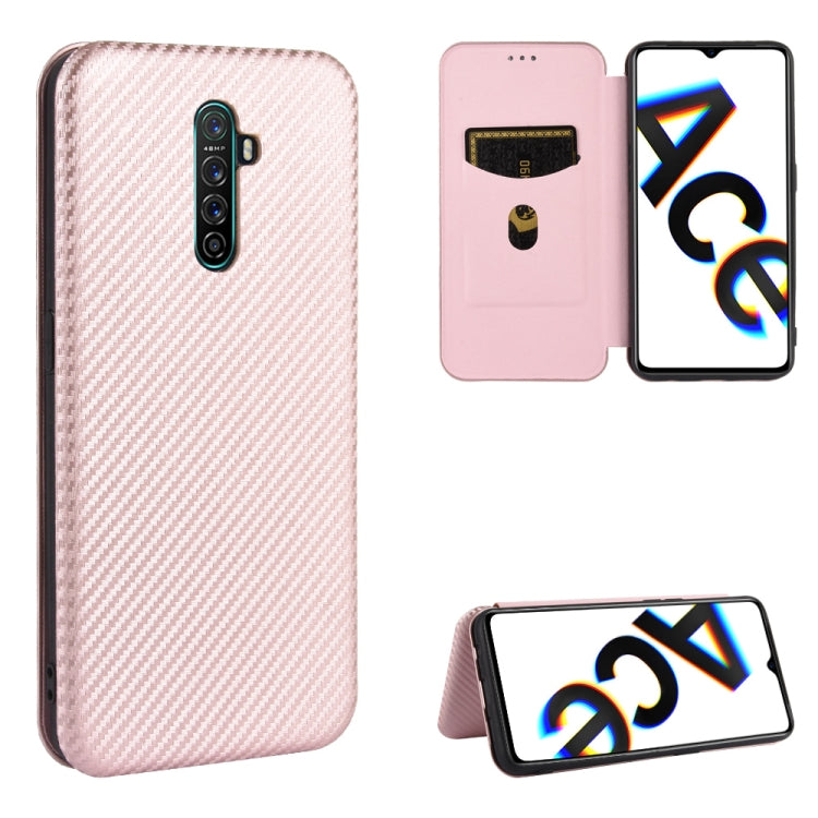 Struttura in fibra di carbonio Flip orizzontale magnetico Custodia in pelle TPU + PC + PU con slot per schede, For OPPO Reno4 5G, For OPPO Reno4 Pro 4G, For OPPO Rnoe Ace, For OPPO Realme 5 Pro / Realme Q