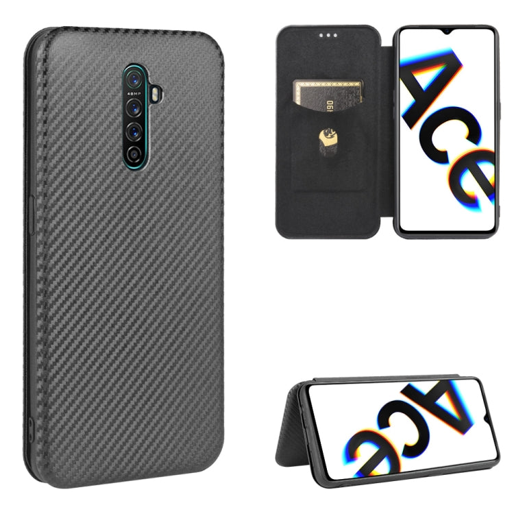 Struttura in fibra di carbonio Flip orizzontale magnetico Custodia in pelle TPU + PC + PU con slot per schede, For OPPO Reno4 5G, For OPPO Reno4 Pro 4G, For OPPO Rnoe Ace, For OPPO Realme 5 Pro / Realme Q