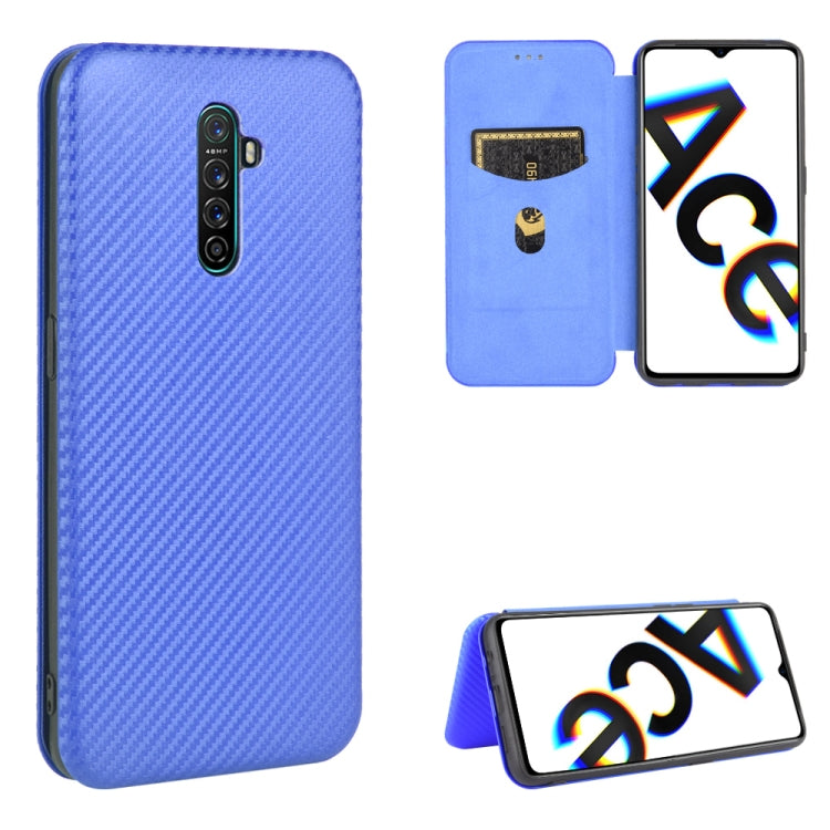 Struttura in fibra di carbonio Flip orizzontale magnetico Custodia in pelle TPU + PC + PU con slot per schede, For OPPO Reno4 5G, For OPPO Reno4 Pro 4G, For OPPO Rnoe Ace, For OPPO Realme 5 Pro / Realme Q