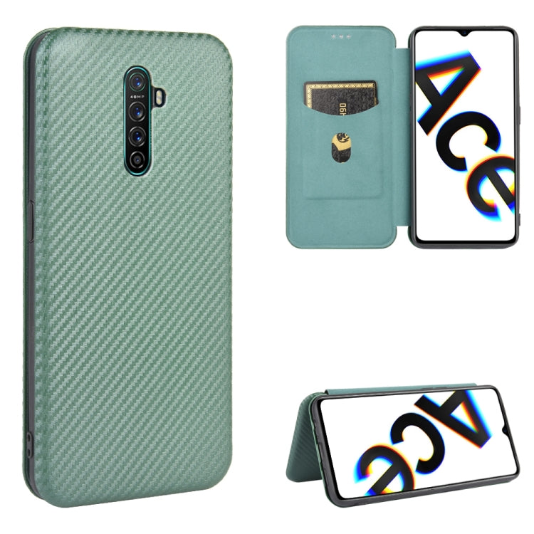 Struttura in fibra di carbonio Flip orizzontale magnetico Custodia in pelle TPU + PC + PU con slot per schede, For OPPO Reno4 5G, For OPPO Reno4 Pro 4G, For OPPO Rnoe Ace, For OPPO Realme 5 Pro / Realme Q