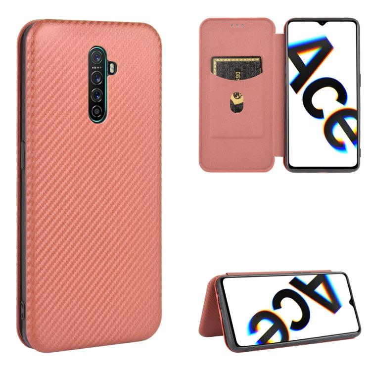 Struttura in fibra di carbonio Flip orizzontale magnetico Custodia in pelle TPU + PC + PU con slot per schede, For OPPO Reno4 5G, For OPPO Reno4 Pro 4G, For OPPO Rnoe Ace, For OPPO Realme 5 Pro / Realme Q