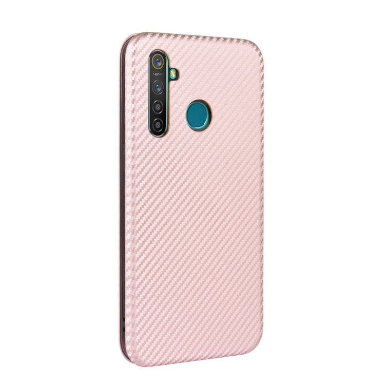 Struttura in fibra di carbonio Flip orizzontale magnetico Custodia in pelle TPU + PC + PU con slot per schede, For OPPO Realme 5 / Realme 5s, For OPPO Realme 6 Pro, For OPPO Realme 6, For OPPO Realme X3