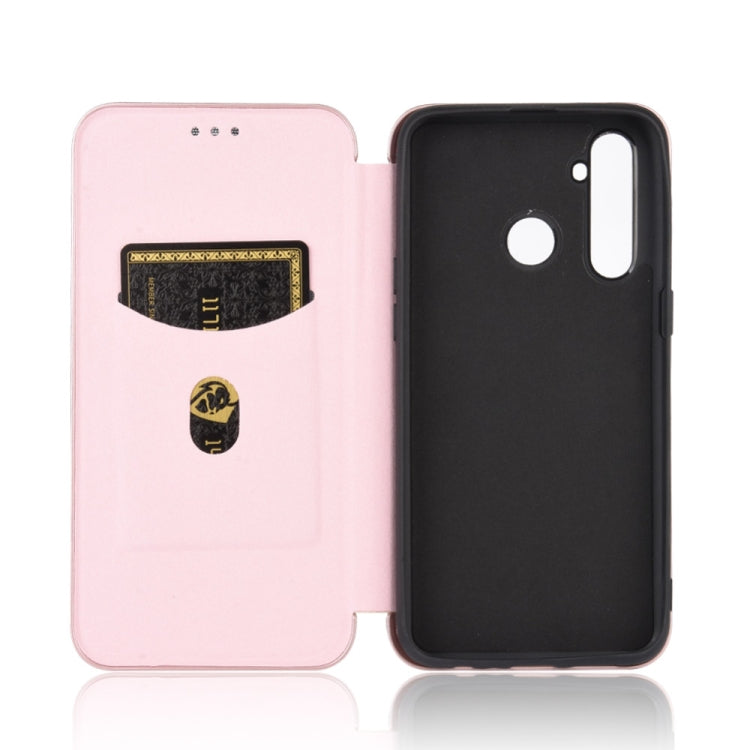 Struttura in fibra di carbonio Flip orizzontale magnetico Custodia in pelle TPU + PC + PU con slot per schede, For OPPO Realme 5 / Realme 5s, For OPPO Realme 6 Pro, For OPPO Realme 6, For OPPO Realme X3