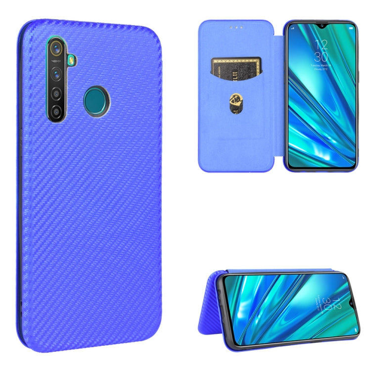 Struttura in fibra di carbonio Flip orizzontale magnetico Custodia in pelle TPU + PC + PU con slot per schede, For OPPO Realme 5 / Realme 5s, For OPPO Realme 6 Pro, For OPPO Realme 6, For OPPO Realme X3