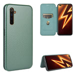 Struttura in fibra di carbonio Flip orizzontale magnetico Custodia in pelle TPU + PC + PU con slot per schede, For OPPO Realme 5 / Realme 5s, For OPPO Realme 6 Pro, For OPPO Realme 6, For OPPO Realme X3
