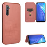 Struttura in fibra di carbonio Flip orizzontale magnetico Custodia in pelle TPU + PC + PU con slot per schede, For OPPO Realme 5 / Realme 5s, For OPPO Realme 6 Pro, For OPPO Realme 6, For OPPO Realme X3