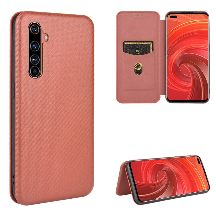 Struttura in fibra di carbonio Flip orizzontale magnetico Custodia in pelle TPU + PC + PU con slot per schede, For OPPO Realme X50 Pro / X50 Pro 5G, For OPPO Realme X50 / X50 5G, For OPPO Realme XT / X2 / K5