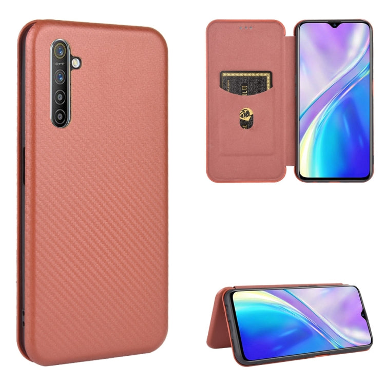 Struttura in fibra di carbonio Flip orizzontale magnetico Custodia in pelle TPU + PC + PU con slot per schede, For OPPO Realme X50 Pro / X50 Pro 5G, For OPPO Realme X50 / X50 5G, For OPPO Realme XT / X2 / K5