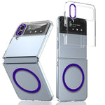 Custodia per telefono cellulare trasparente per PC con MagSafe integrato della serie pieghevole lce, For Samsung Galaxy Z Flip5, For Samsung Galaxy Z Fold4, For Samsung Galaxy Z Flip4, For Samsung Galaxy Z Flip3 5G