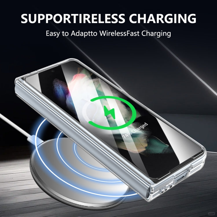 Custodia per telefono cellulare trasparente per PC con MagSafe integrato della serie pieghevole lce, For Samsung Galaxy Z Fold3 5G