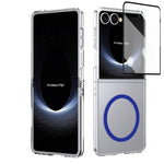 Custodia per telefono cellulare trasparente per PC con MagSafe integrato della serie pieghevole lce, For Samsung Galaxy Z Flip7 5G, For Samsung Galaxy Z Flip6, For Samsung Galaxy Z Fold6, For Samsung Galaxy Z Fold5