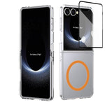 Custodia per telefono cellulare trasparente per PC con MagSafe integrato della serie pieghevole lce, For Samsung Galaxy Z Flip7 5G, For Samsung Galaxy Z Flip6, For Samsung Galaxy Z Fold6, For Samsung Galaxy Z Fold5
