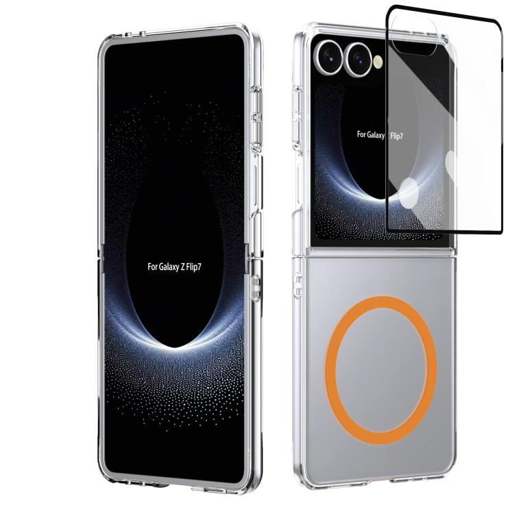 Custodia per telefono cellulare trasparente per PC con MagSafe integrato della serie pieghevole lce, For Samsung Galaxy Z Flip7 5G, For Samsung Galaxy Z Flip6, For Samsung Galaxy Z Fold6, For Samsung Galaxy Z Fold5
