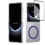 Custodia per telefono cellulare trasparente per PC con MagSafe integrato della serie pieghevole lce, For Samsung Galaxy Z Flip7 5G, For Samsung Galaxy Z Flip6, For Samsung Galaxy Z Fold6, For Samsung Galaxy Z Fold5