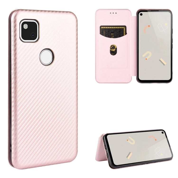 Struttura in fibra di carbonio Flip orizzontale magnetico Custodia in pelle TPU + PC + PU con slot per schede, For Google Pixel 4a, For Google Pixel 3 XL, For Google Pixel 3a XL, For Google Pixel 3a