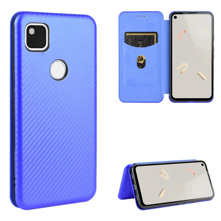 Struttura in fibra di carbonio Flip orizzontale magnetico Custodia in pelle TPU + PC + PU con slot per schede, For Google Pixel 4a, For Google Pixel 3 XL, For Google Pixel 3a XL, For Google Pixel 3a