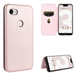 Struttura in fibra di carbonio Flip orizzontale magnetico Custodia in pelle TPU + PC + PU con slot per schede, For Google Pixel 4a, For Google Pixel 3 XL, For Google Pixel 3a XL, For Google Pixel 3a
