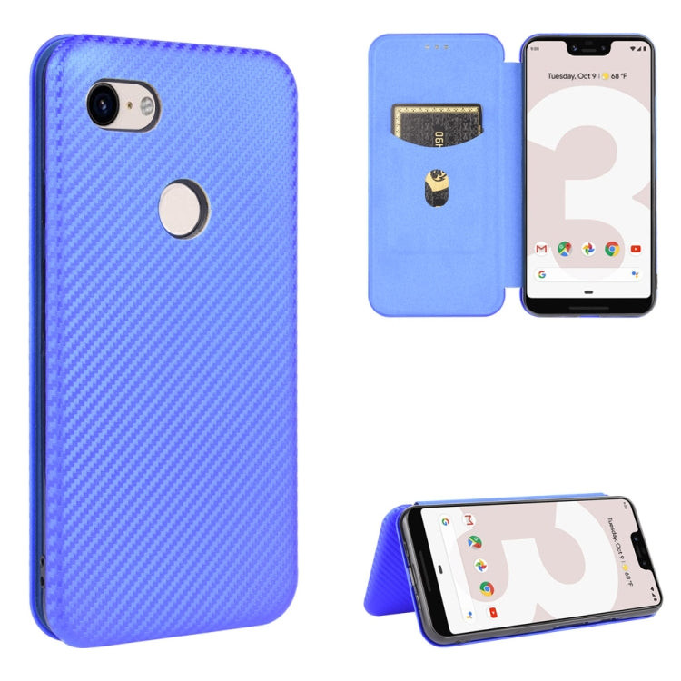 Struttura in fibra di carbonio Flip orizzontale magnetico Custodia in pelle TPU + PC + PU con slot per schede, For Google Pixel 4a, For Google Pixel 3 XL, For Google Pixel 3a XL, For Google Pixel 3a