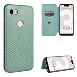 Struttura in fibra di carbonio Flip orizzontale magnetico Custodia in pelle TPU + PC + PU con slot per schede, For Google Pixel 4a, For Google Pixel 3 XL, For Google Pixel 3a XL, For Google Pixel 3a