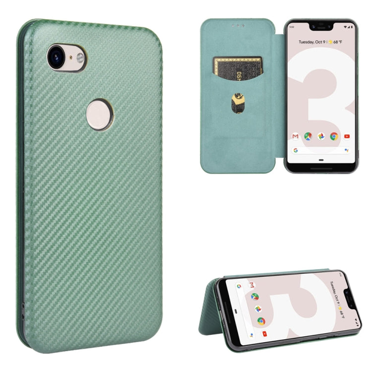Struttura in fibra di carbonio Flip orizzontale magnetico Custodia in pelle TPU + PC + PU con slot per schede, For Google Pixel 4a, For Google Pixel 3 XL, For Google Pixel 3a XL, For Google Pixel 3a