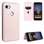 Struttura in fibra di carbonio Flip orizzontale magnetico Custodia in pelle TPU + PC + PU con slot per schede, For Google Pixel 4a, For Google Pixel 3 XL, For Google Pixel 3a XL, For Google Pixel 3a
