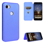 Struttura in fibra di carbonio Flip orizzontale magnetico Custodia in pelle TPU + PC + PU con slot per schede, For Google Pixel 4a, For Google Pixel 3 XL, For Google Pixel 3a XL, For Google Pixel 3a