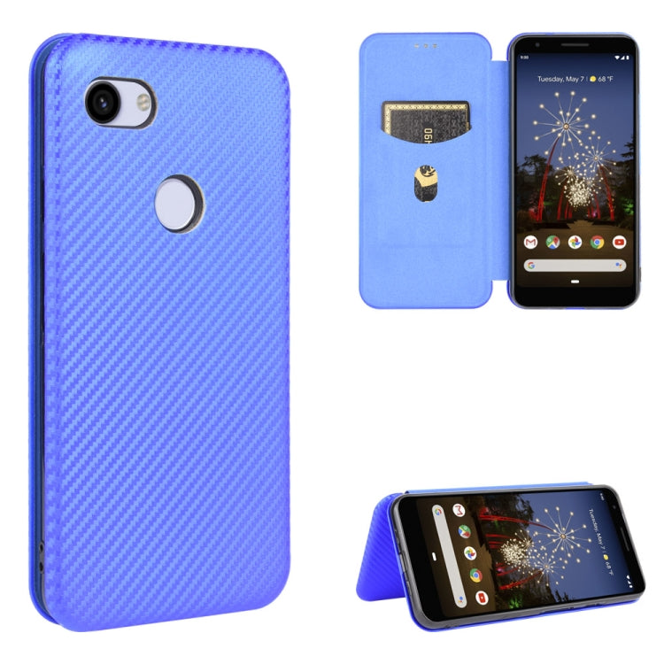 Struttura in fibra di carbonio Flip orizzontale magnetico Custodia in pelle TPU + PC + PU con slot per schede, For Google Pixel 4a, For Google Pixel 3 XL, For Google Pixel 3a XL, For Google Pixel 3a