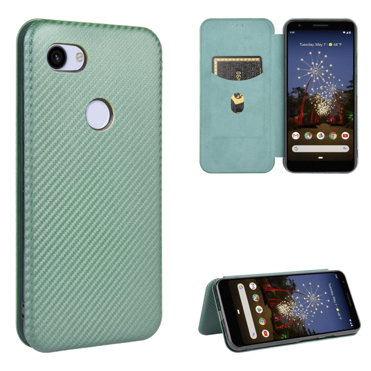Struttura in fibra di carbonio Flip orizzontale magnetico Custodia in pelle TPU + PC + PU con slot per schede, For Google Pixel 4a, For Google Pixel 3 XL, For Google Pixel 3a XL, For Google Pixel 3a