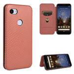 Struttura in fibra di carbonio Flip orizzontale magnetico Custodia in pelle TPU + PC + PU con slot per schede, For Google Pixel 4a, For Google Pixel 3 XL, For Google Pixel 3a XL, For Google Pixel 3a