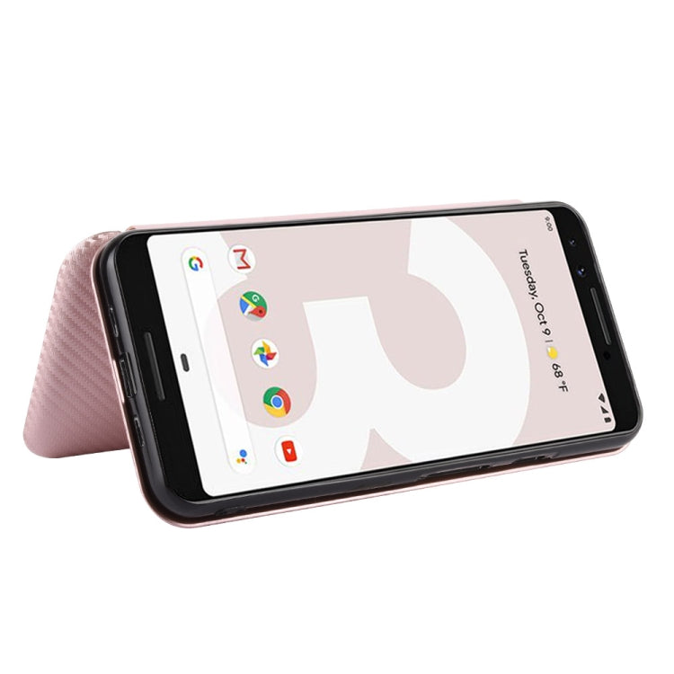 Struttura in fibra di carbonio Flip orizzontale magnetico Custodia in pelle TPU + PC + PU con slot per schede, For Google Pixel 3, For Google Pixel 4 XL, For Google Pixel 4