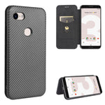 Struttura in fibra di carbonio Flip orizzontale magnetico Custodia in pelle TPU + PC + PU con slot per schede, For Google Pixel 3, For Google Pixel 4 XL, For Google Pixel 4